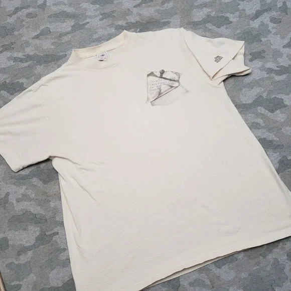 Vintage Religious Delta Shirt Mens Large Beige Short Sleeve Single Stitch USAk - Picture 3 of 12